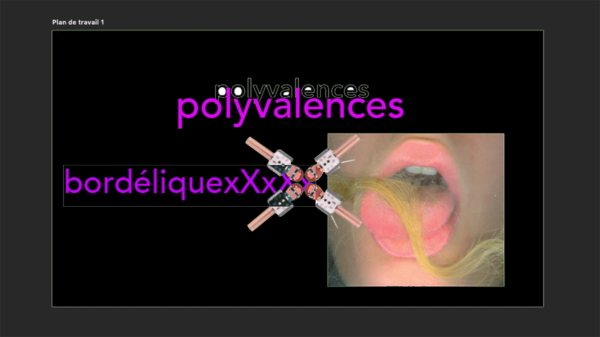 p_bordeliqxx_mail1  cr&eacute;dits : Table de travail 1, Esther Sauzet et Alice Vigier-L&eacute;vy, extraits retravaill&eacute;s du Polyfanzine, mars 2022